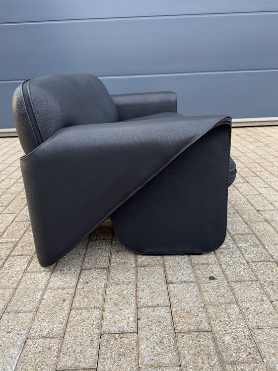 Image 1 of De Sede DS-125 3-Sitzer Schwarzes Büffelleder Hals 5mm WIE NEU!