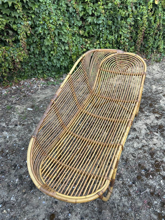 Vintage Midcentury Rotan Ligbed/ Daybed – Rohé Noordwolde, Rattan (photo 9 of 9)