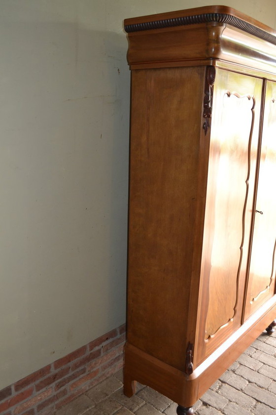 Image 1 of Antique Mahogany Wooden Biedermeier Maid's Cupboard