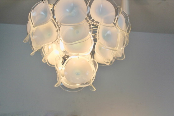 Vistosi Chandelier in White Handblown Murano Glass, Italy (photo 5 of 12)