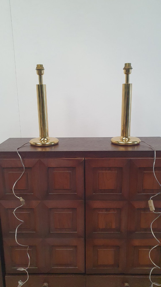 Image 1 of 2x XL brass table lamp Baulmann Leuchten, regency 80's