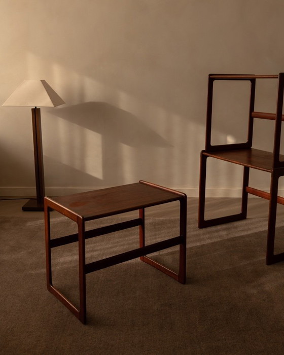 Image 1 of Teak bijzettafels set van 3 Arne Hovmand-Olsen voor Mogens Kold