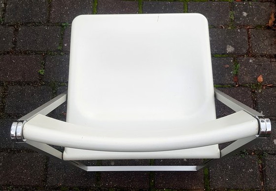 Image 1 of White Folding Chair By F. Hero & K. Odermatt For Interlübke, 1970S