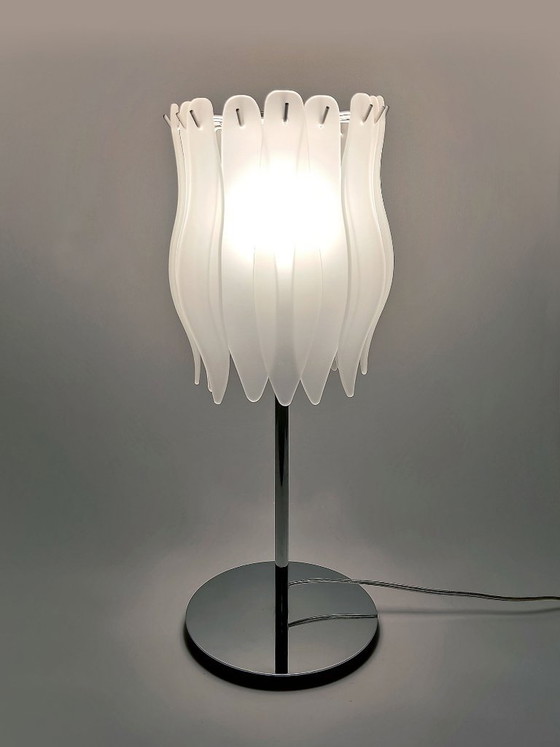 Massive Table lamp with glass slats – Metal, Vintage (photo 10 of 18)