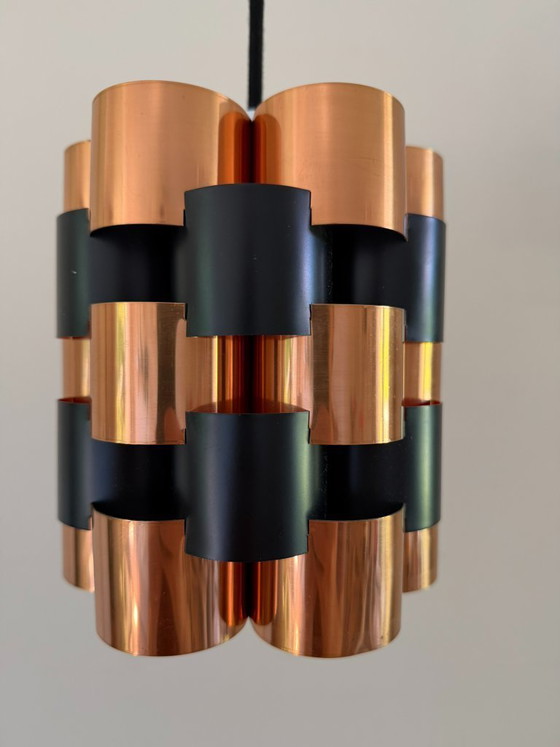 Image 1 of Vintage Werner Schou Coronell Elektro messing hanglamp – Deens design uit het midden van de 20e eeuw
