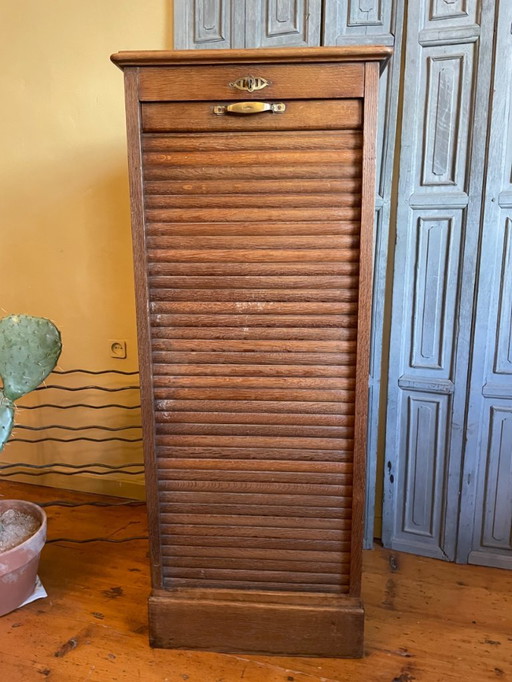 Mobiletto con serranda avvolgibile Mobiletto archivio Mobiletto musicale Art Deco Scholz Francese