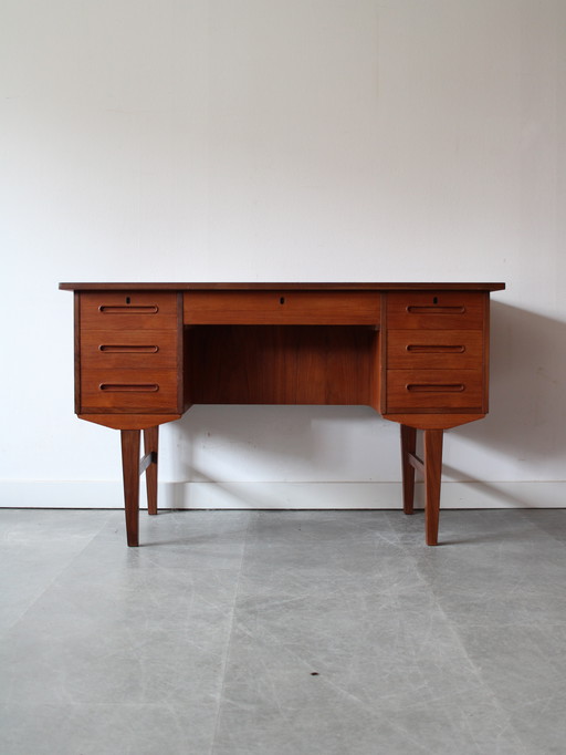 Vintage Danish freestanding desk in teak