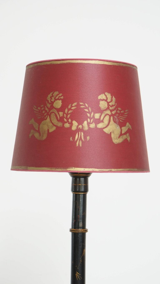 Antieke Engelse staande lamp uit begin 1900 in Japanse stijl