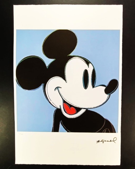 Andy Warhol "Mickey Mouse" uit de jaren 80 - Lithografie in beperkte oplage. Leo Castelli - New York - Genummerd met potlood.