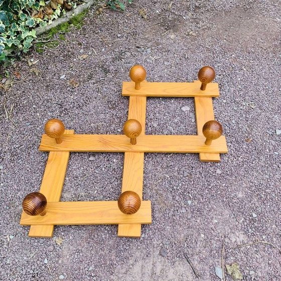 Vintage Extendable Pine Coat Rack – Wood (photo 5 of 9)