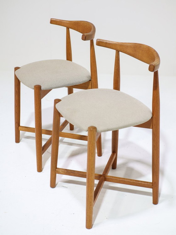 Image 1 of 2 sgabelli da bar vintage danesi Findahl in rovere
