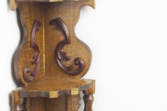 Scaffale Angolare Vintage da Parete Legno Barocco Curio Etagère Ornato Sospeso Display – Armadi a muro, Wood (photo 7 of 10)
