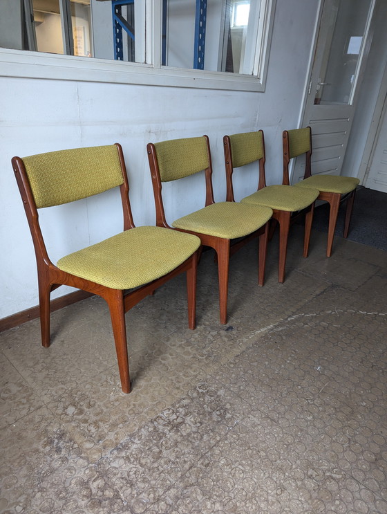 Image 1 of 4 chaises de salle à manger vintage, Danemark, 1960S