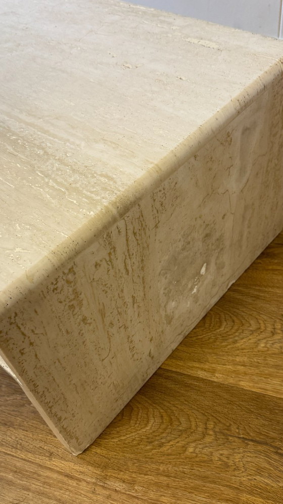 Image 1 of Tavolino da caffè rettangolare in travertino