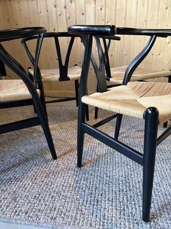 Image 1 of 4 sedie Wishbone disegnate da Hans Wegner