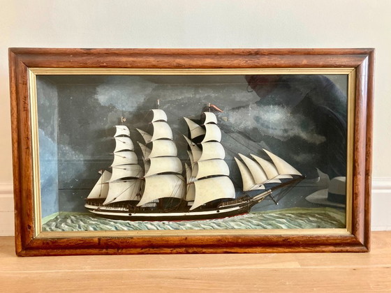 Image 1 of Grande mezza nave Uniel - diorama, fine XIX secolo
