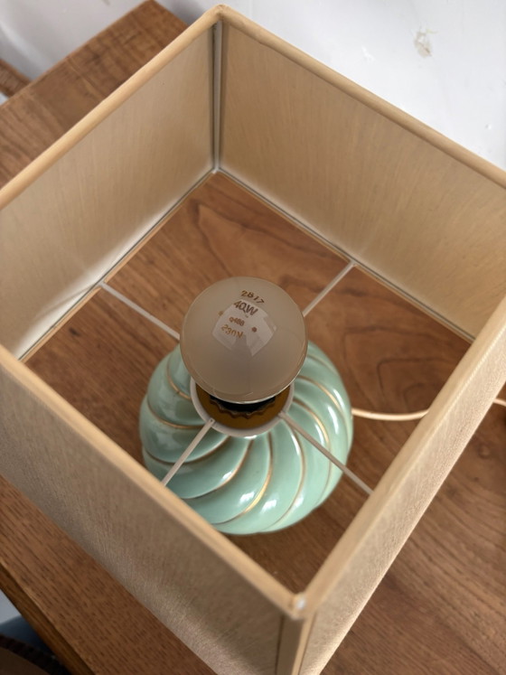 Lampe en céramique vintage avec bel abat-jour chaud, Tomasso barbi, Métal, Beige (photo 4 sur 6)