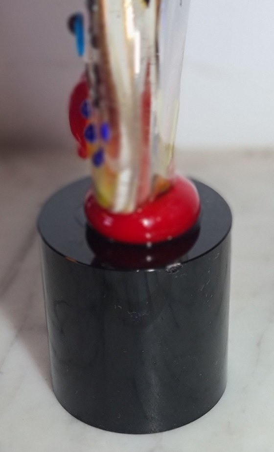 Image 1 of Murano glass Picasso head with gold leaf signed