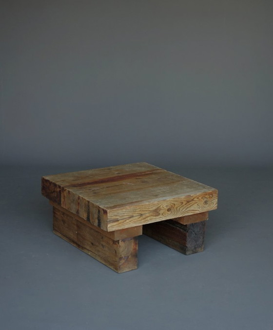Image 1 of Kleiner Couchtisch aus Kiefernholz im Stil des Brutalismus, 1970er Jahre