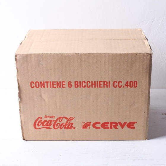 Set van 6 vintage rode Always Coca-Cola drinkglazen / Cerve / Italië / jaren 90 – Glazen & Karaffen, Glass (photo 12 of 14)