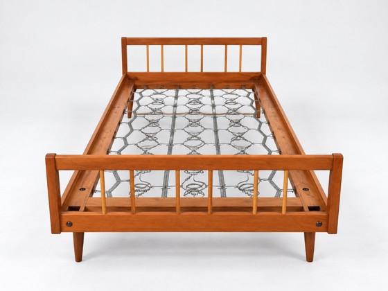 Vintage design daybed from the 1960s (2 pieces in stock), Sofa beds, Wood, Brown (photo 6 of 13)