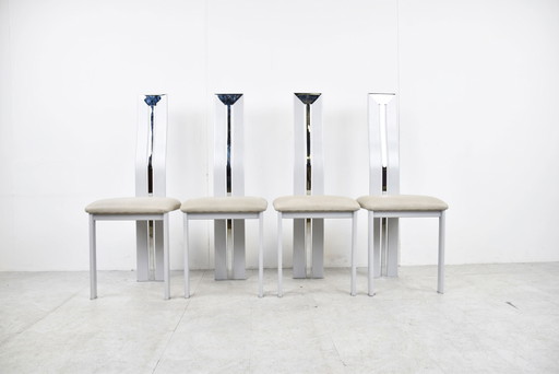 4x postmoderne Esszimmerstühle
