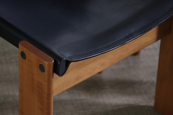 Image 1 of Juego de 6 sillas de comedor Monk diseñadas por Afra y Tobia Scarpa para Molteni, Italia, 1974.