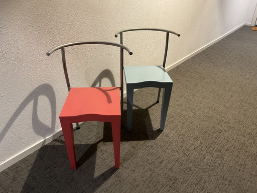 Kartell Dr. Glob 2 Stoelen Lichtblauw En Roze (Incl. Tafel) – eetkamerstoelen, Metal, Plastic (photo 2 of 7)