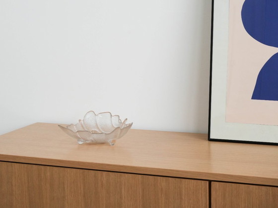 Image 1 of Glazen schaal in de vorm van een blad, Deens design, jaren 70, gemaakt in Denemarken.