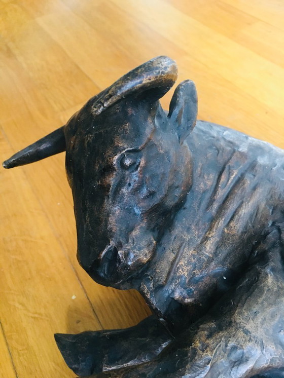 Image 1 of Taureau de bronze de Ladislav Hlina (Bohême 1947)