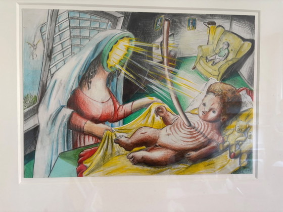 Disegno onirico di Paul Klemann “Amore e Aria” – Dipinti e disegni, Carta (photo 3 of 5)