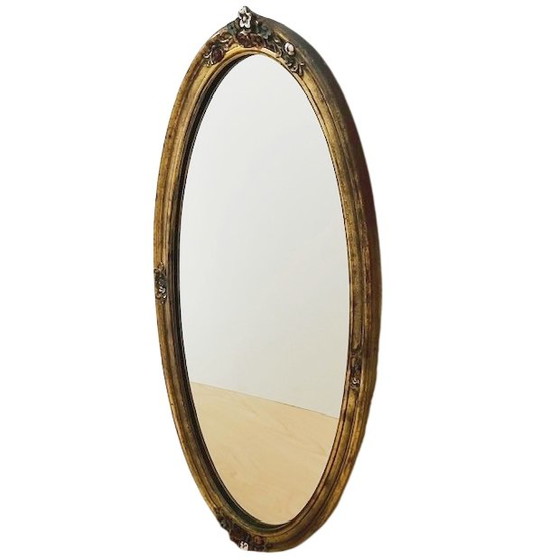 Image 1 of Vintage Franse barok barbola spiegel bloemen goud 1950's