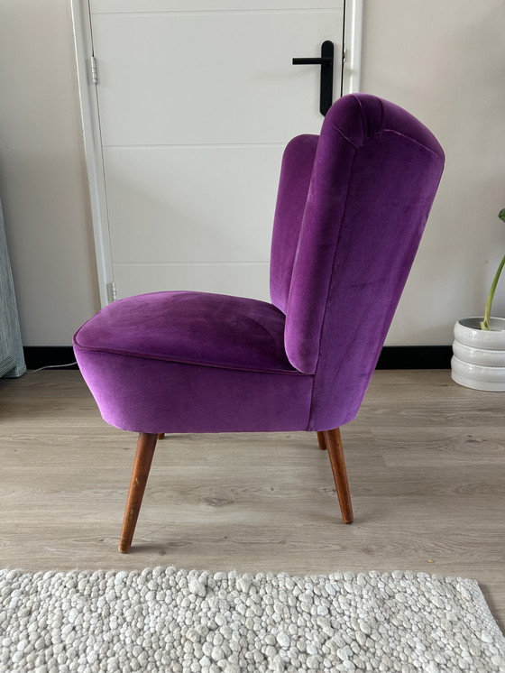 Image 1 of Sedia da cocktail ristrutturata viola paars
