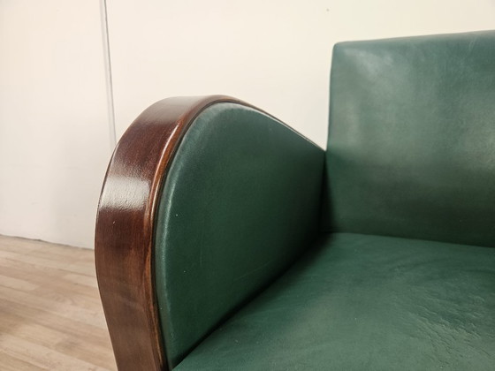 Coppia di poltrone Art Déco in noce e pelle verde, 1940 – Wood (photo 21 of 21)