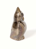 Figurine de hibou vintage en métal mixte, laiton, bronze et cuivre, artisanat indien des années 1970