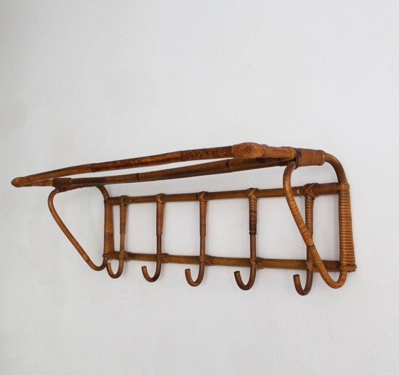 Appendiabiti da parete in rattan cecoslovacco Mid-Century, anni '60 (photo 5 of 14)