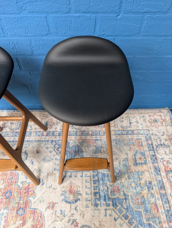 Image 1 of 3x Retro OD61 bar stools, Erik Buch, Hammel Møbelfabrik