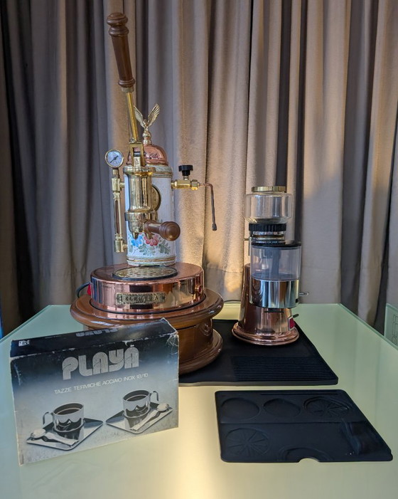 Image 1 of Elektra Micro Casa Lever S1 + macinacaffè Elektra + base Elektra SB + tazze Playa in acciaio inox