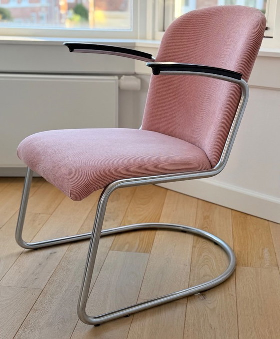 Fauteuil Vintage Gispen 413 en parfait état, Plastique, Textile, Noir (photo 6 sur 6)