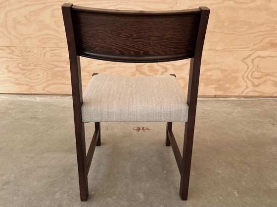 6x Sedie da pranzo Mid-Century / Brutaliste restaurate e rivestite – Legno, Lana (photo 8 of 18)