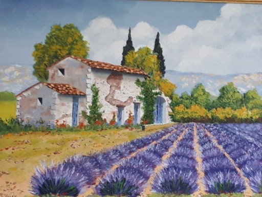 Gérard Coley - Le Bastidon Aux Lavandes - Tableau D'artiste