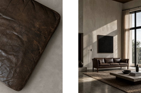 Image 1 of Divano Cromwell in pelle stile Mid-Century Modern, disegnato da Arne Norell negli anni '60.