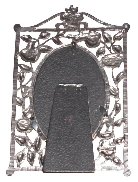 Image 1 of Cornice portafoto antica in peltro stile Art Nouveau, marca Perfect