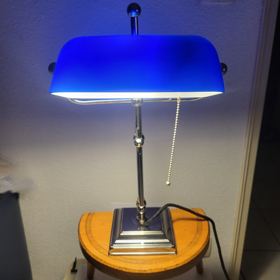 Image 1 of Bankierslampe Kobaltblau Und Chrom