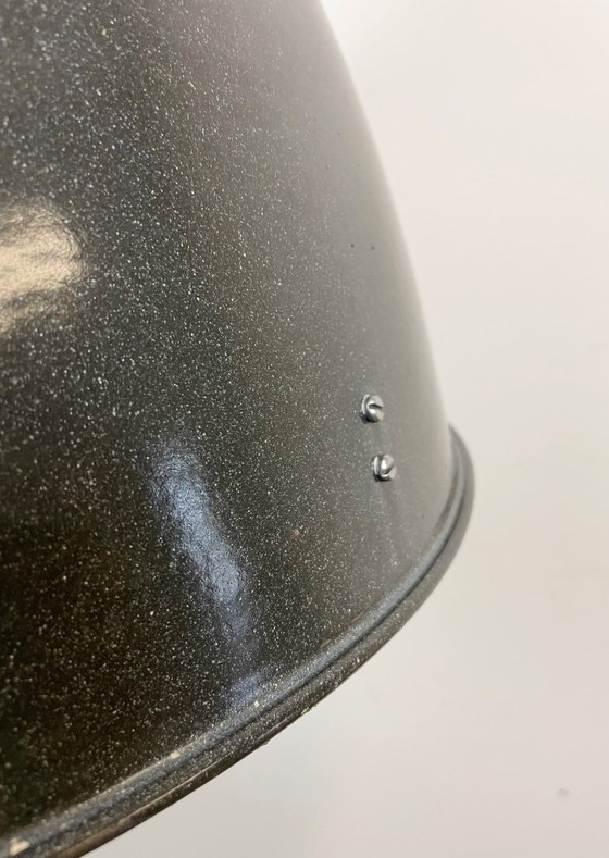 Image 1 of Große industrielle Emaille-Fabrik-Hängeleuchte von Elektrosvit, 1960er Jahre