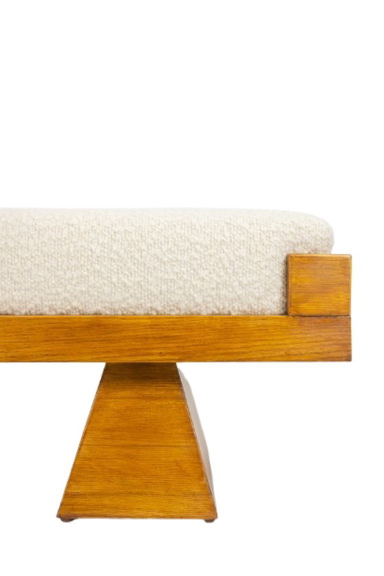 Image 1 of Bank in blond essenhout. Italiaans vakmanschap uit kleine series. Eigentijds.