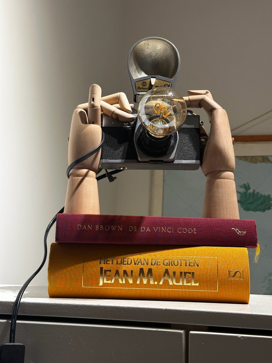 Unique camera lamp “cheese” – Praktica, Table lamps, Glass, Metal (photo 9 of 9)