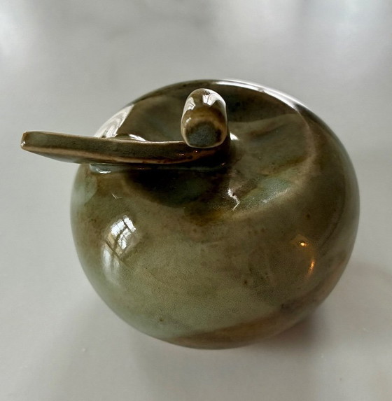 Image 1 of Small glazed ceramic apple