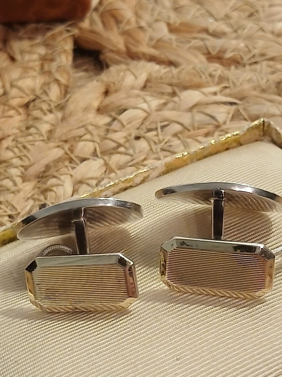 Pre-war Cufflinks Silver 835 Rigid Double-Sided Stem, Art Prints (photo 7 of 9)