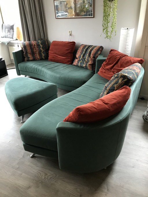 Green wool corner sofa Rolf Benz